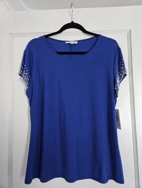 🆕️Annalee + Hope Short Sleeve Jewel-Embellished Women's Top